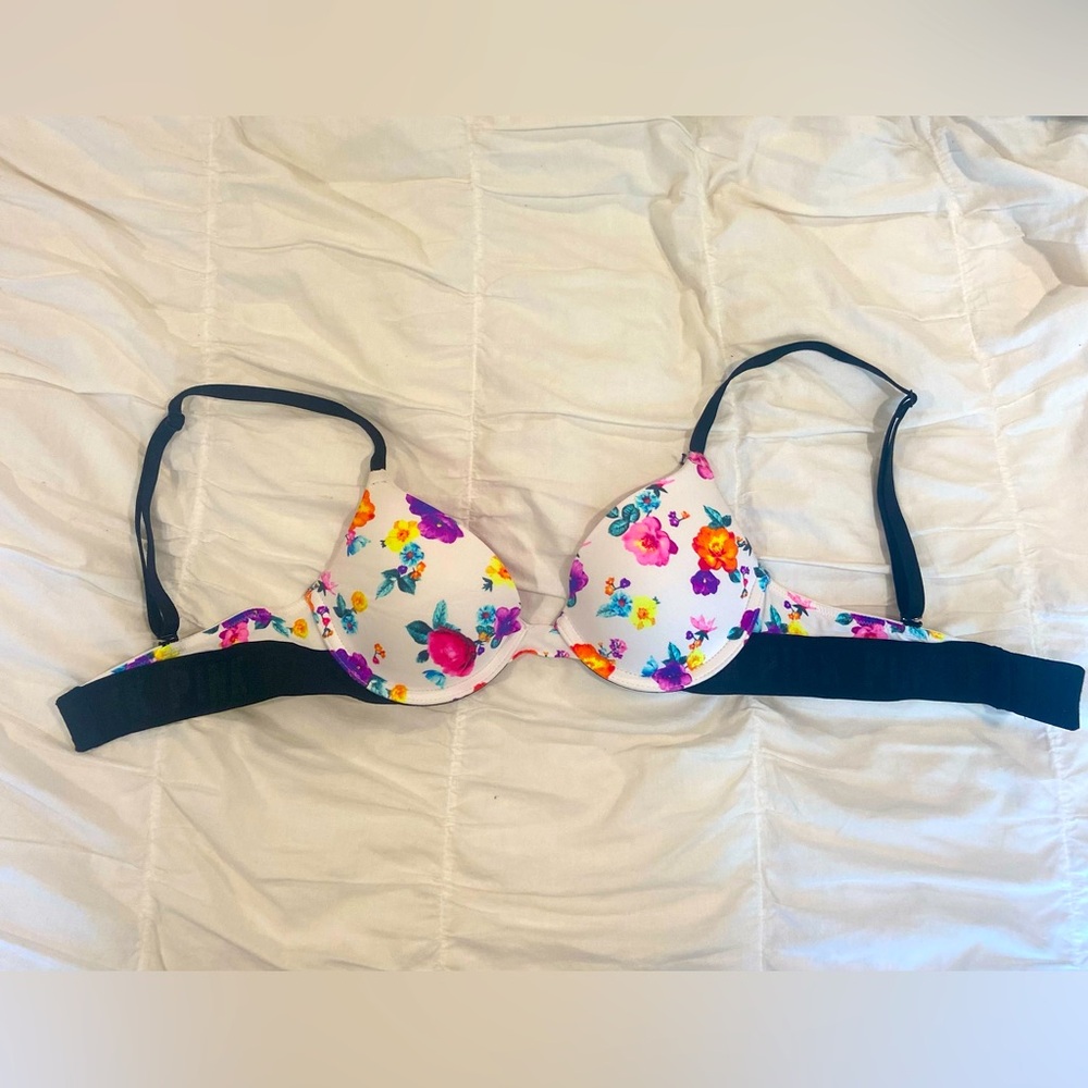 32A PINK  floral bra